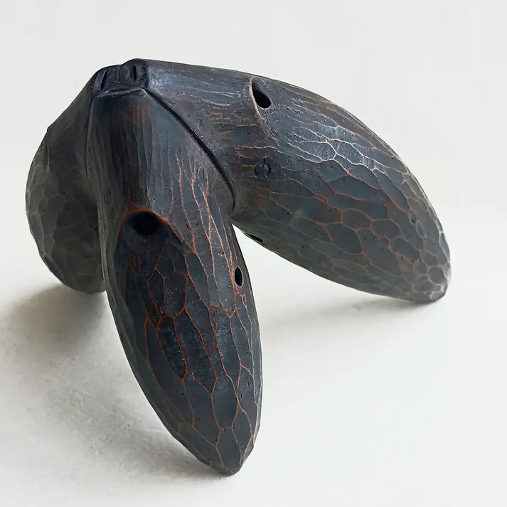 Triple Chamber Flute "Forest Meditation" – Ceramic Musical Instrument