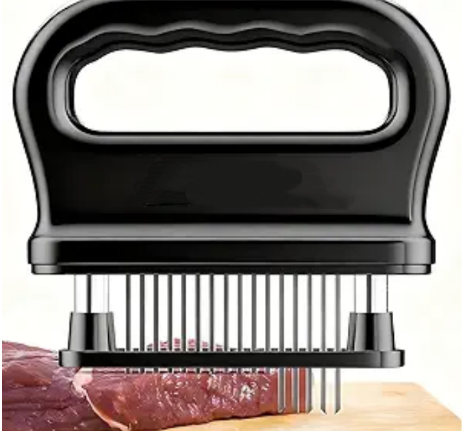 48-Blade Meat Tenderizer : Stainless Steel + Safety Guard