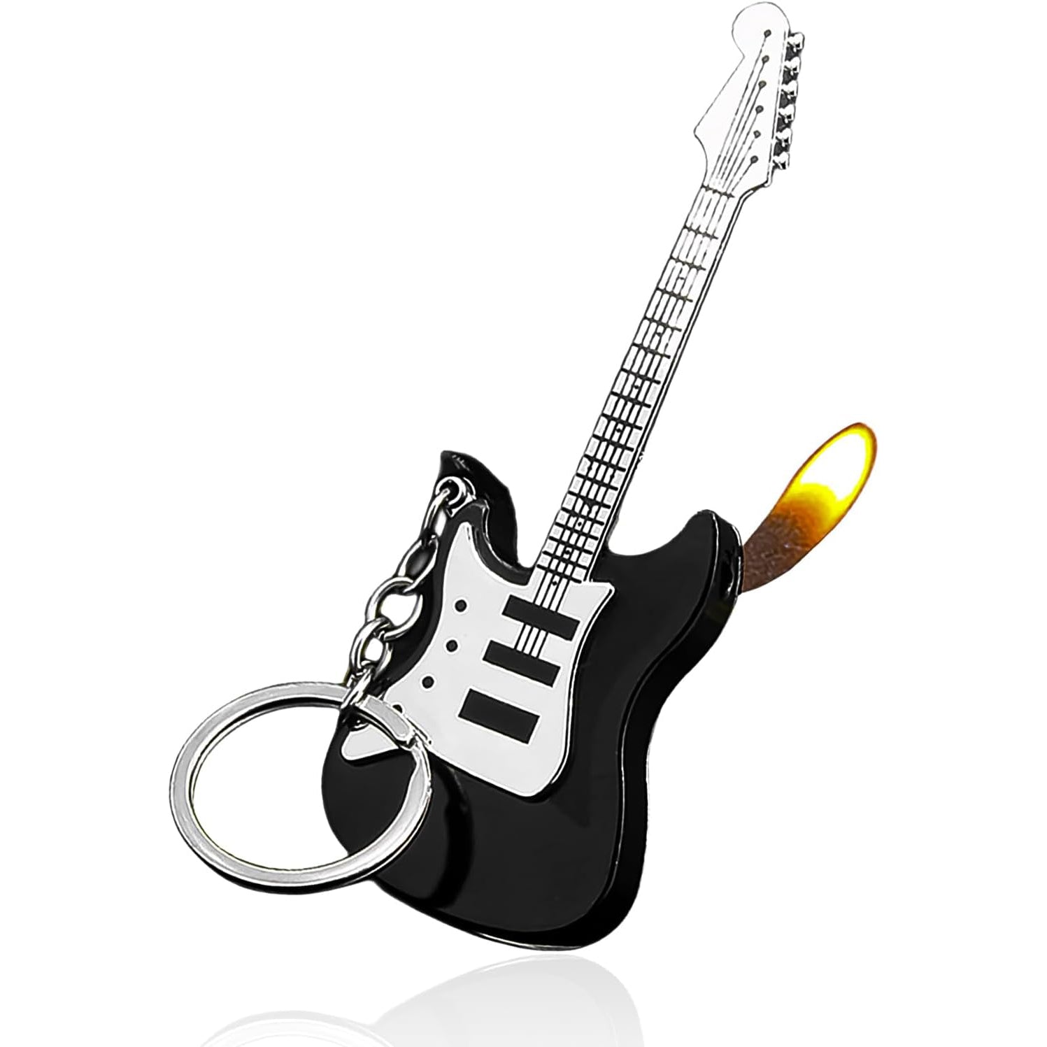 Vintage Guitar Shape Metal Lighter