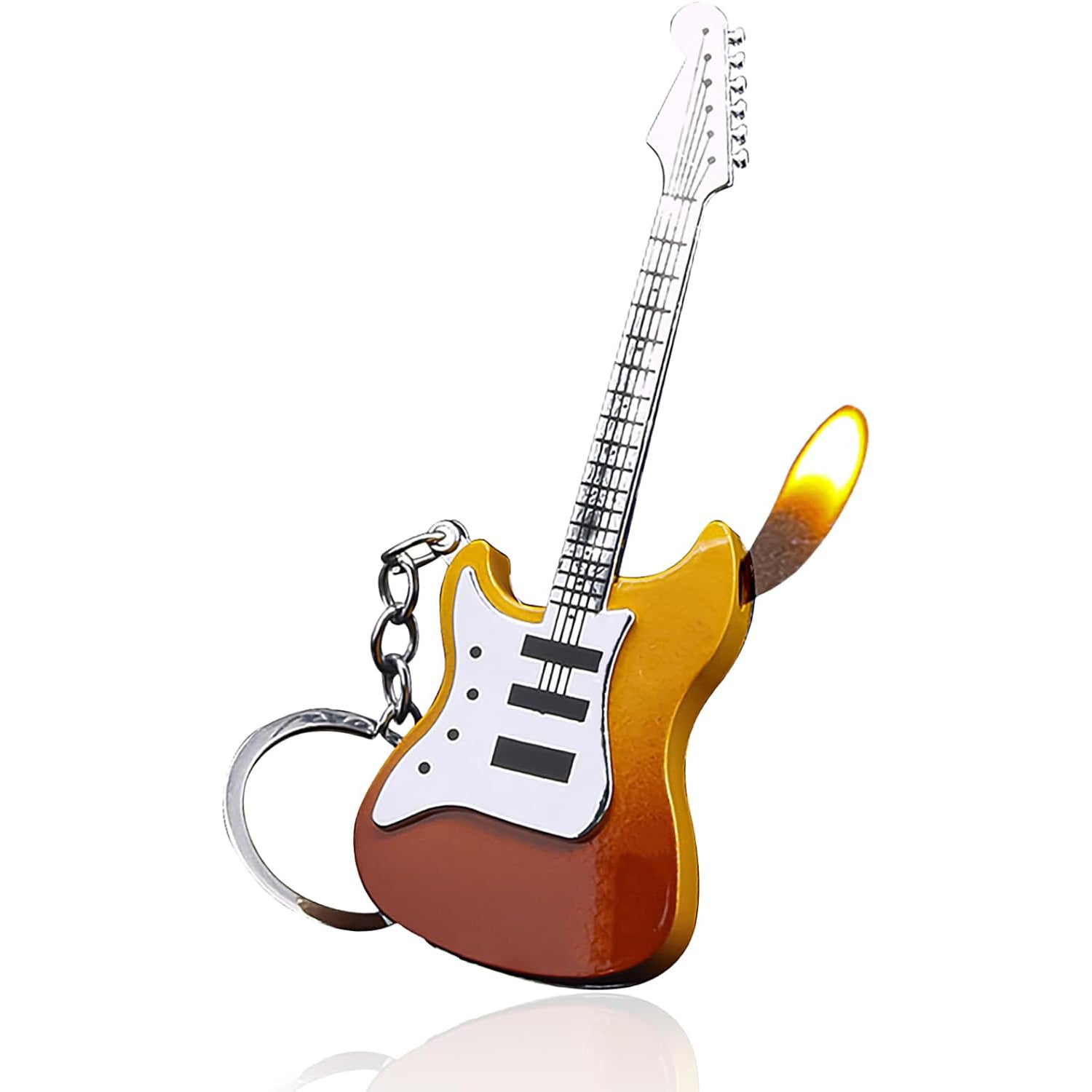 Vintage Guitar Shape Metal Lighter