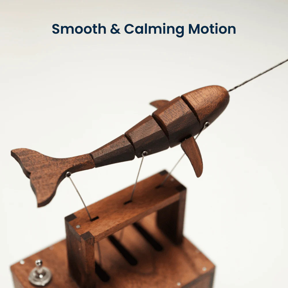 Handcrafted Walnut Whale Automaton : Ocean-Inspired Motion Art