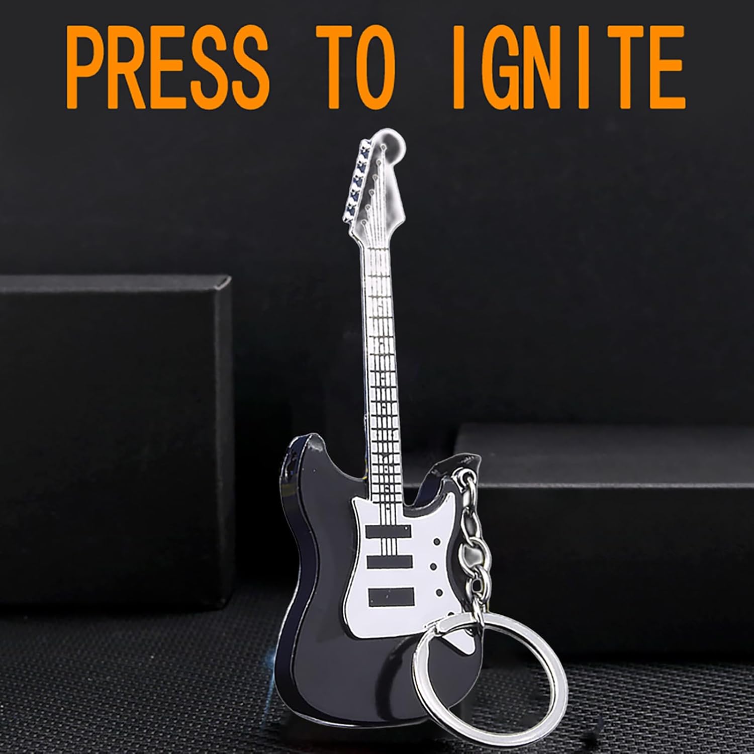 Vintage Guitar Shape Metal Lighter