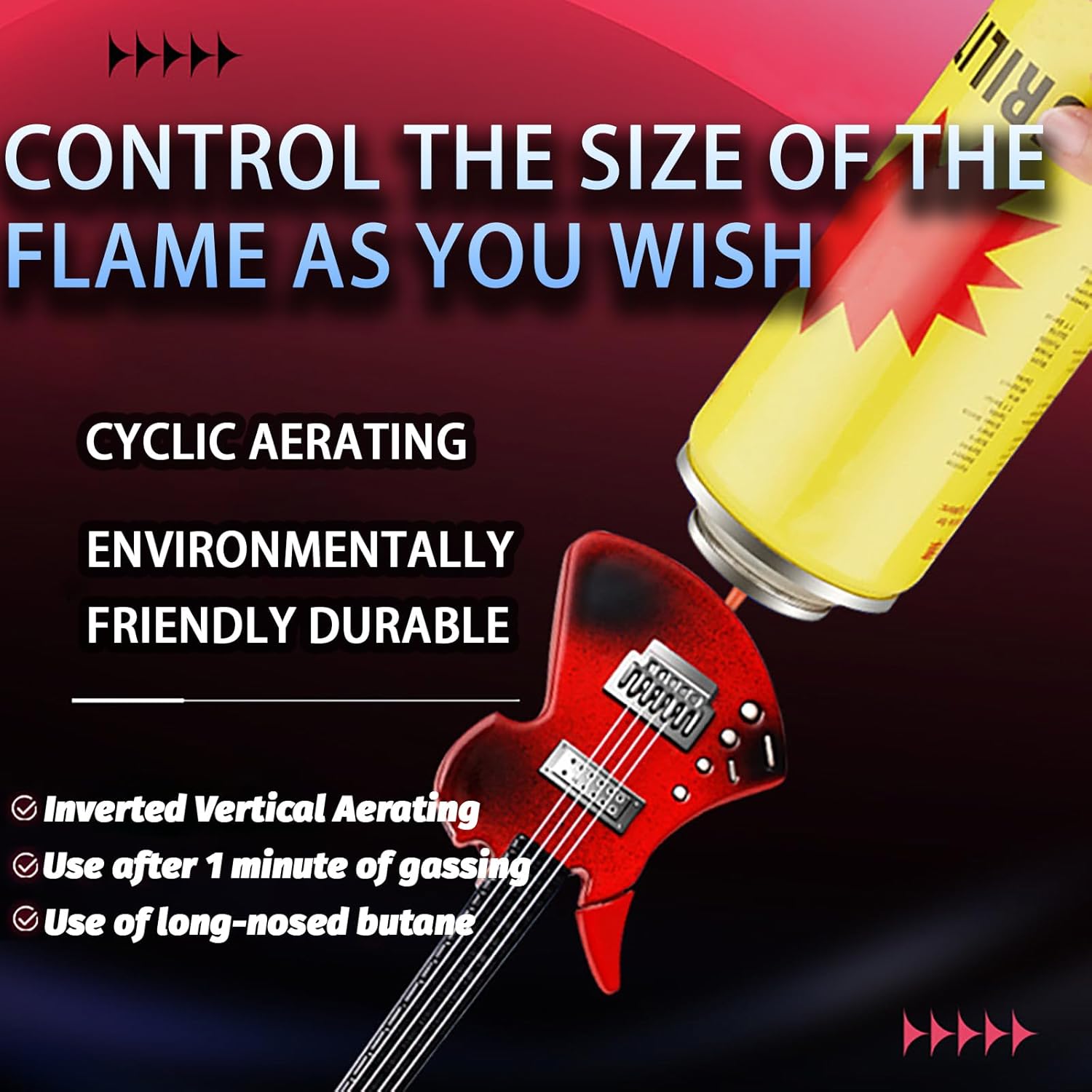 Vintage Guitar Shape Metal Lighter