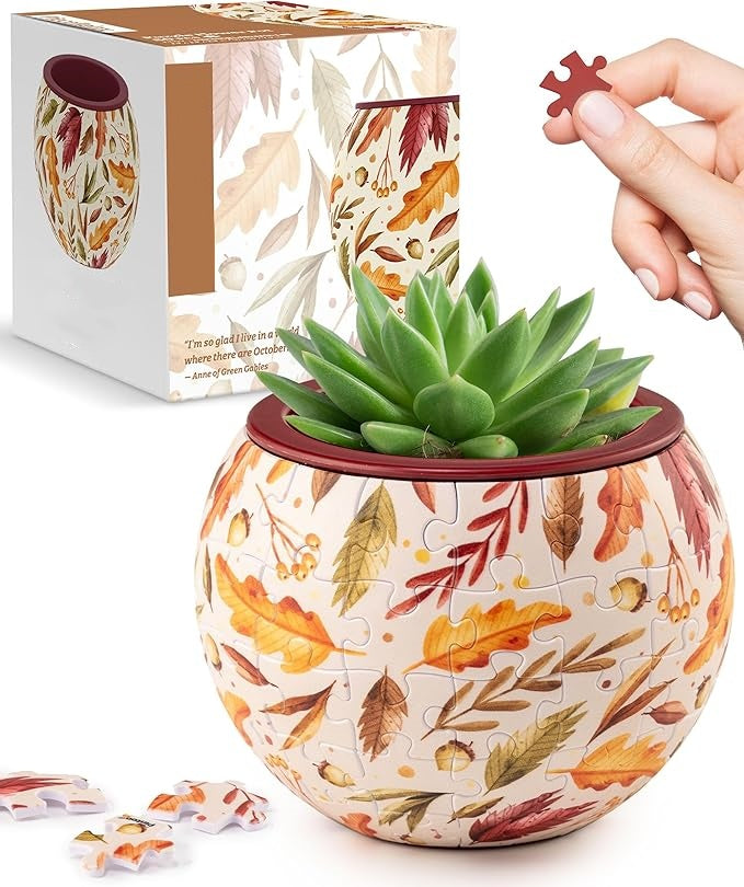 3D Jigsaw Puzzle Flowerpot : 80 Curved Pieces + Dual Layer Design